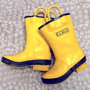 Toddlers Puddle Stomper Rain Boots LL Bean Size 8 in Yellow